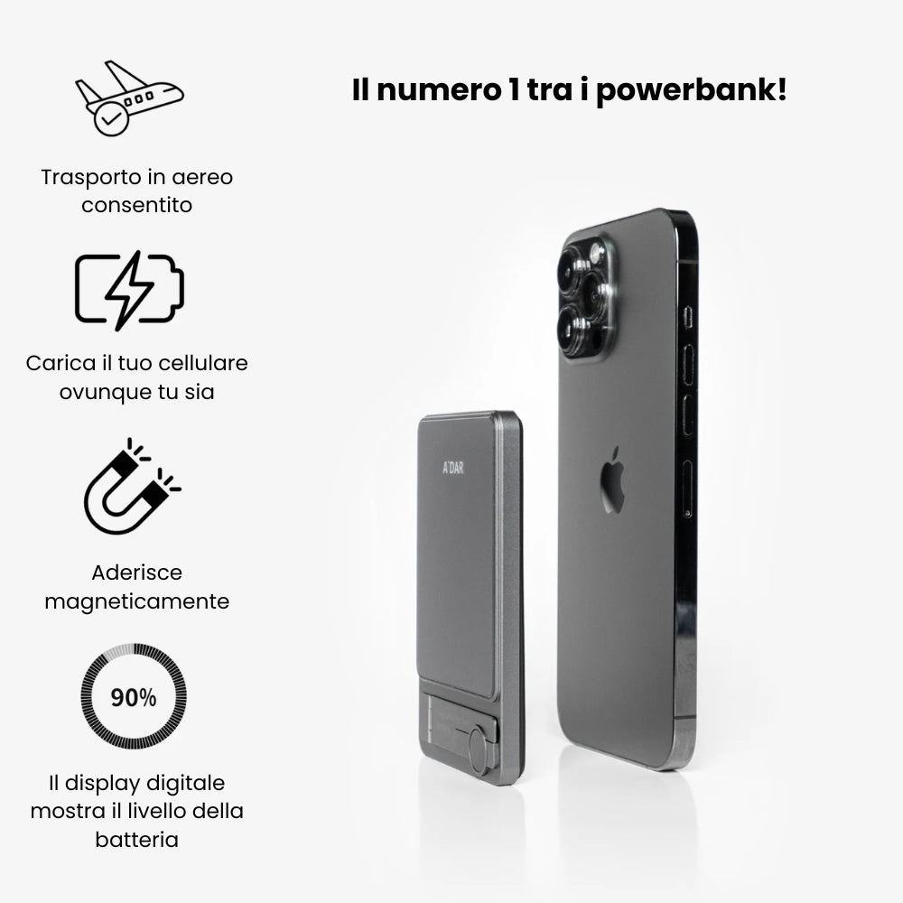 Powerbank Magnetico Ultra Slim con Tecnologia MagSafe
